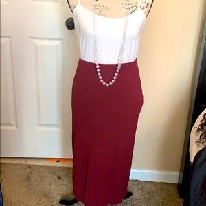 Burgundy elastic waist skirt